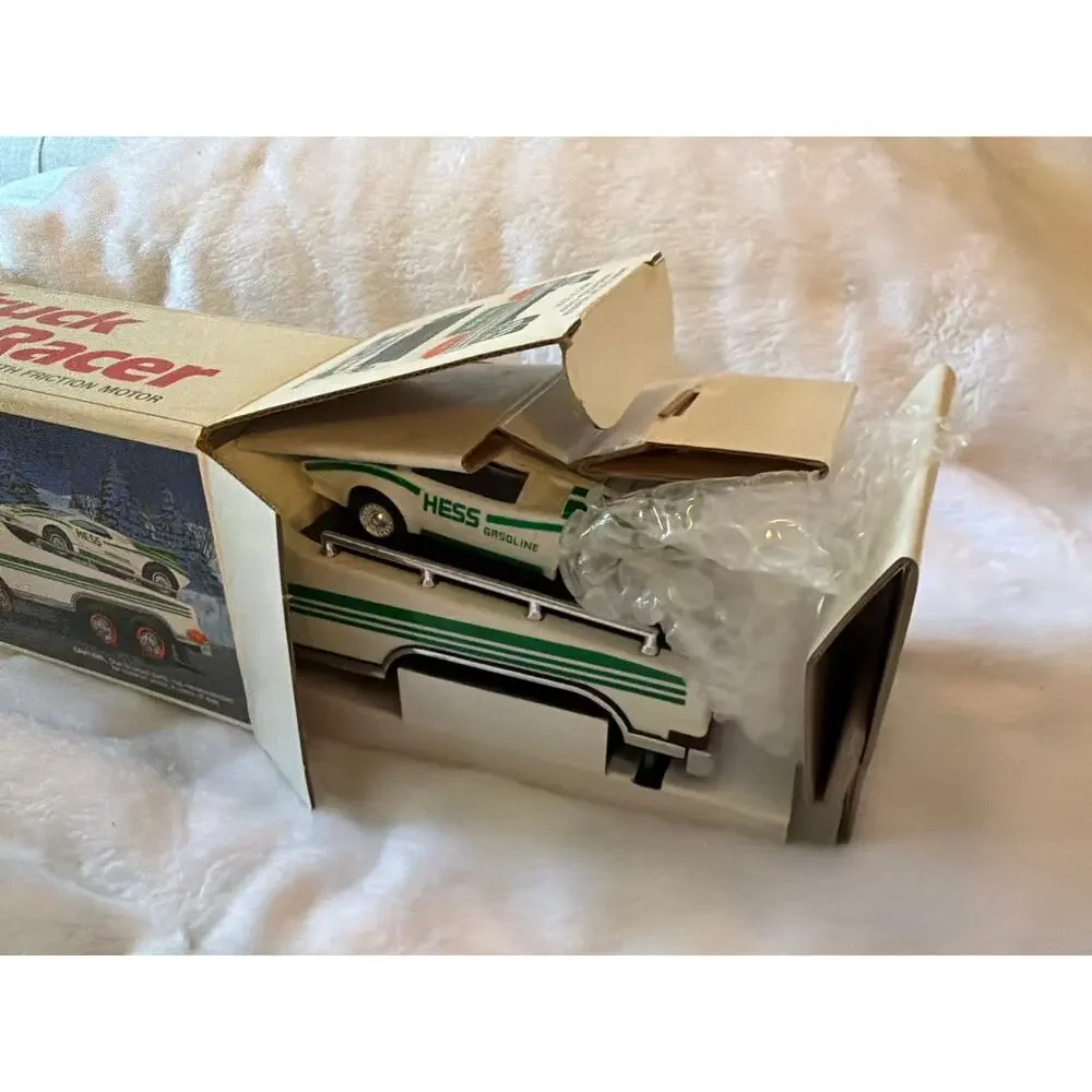 Vintage 1991 HESS Toy Truck & Friction Racer Car w/ Original Box Set